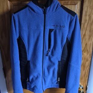 Free Country Womens Blue and Black Fleece Jacket